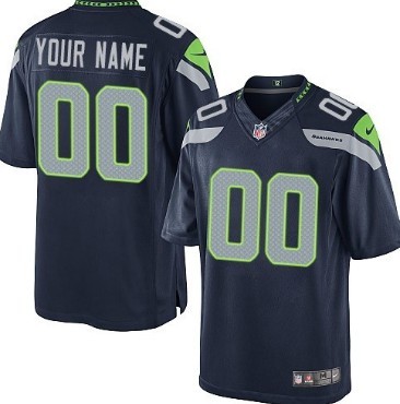 Kids Nike Seattle Seahawks Customized Blue Limited Jersey