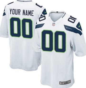 Mens Nike Seattle Seahawks Customized White Game Jersey