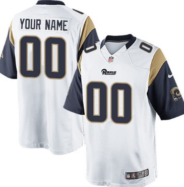 Mens Nike St. Louis Rams Customized White Limited Jersey