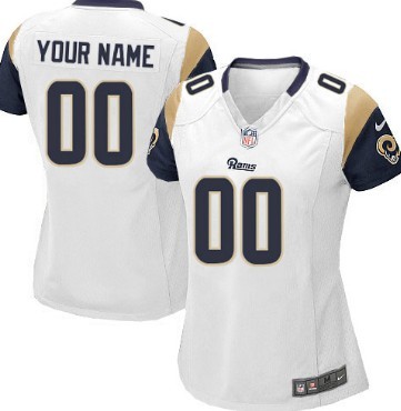 Womens Nike St. Louis Rams Customized White Game Jersey