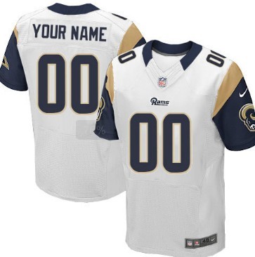 Mens Nike St. Louis Rams Customized White Elite Jersey