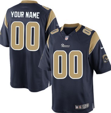 Men's Los Angeles Rams Customized Navy Blue Limited Jersey