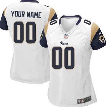 Womens Nike St. Louis Rams Customized White Limited Jersey