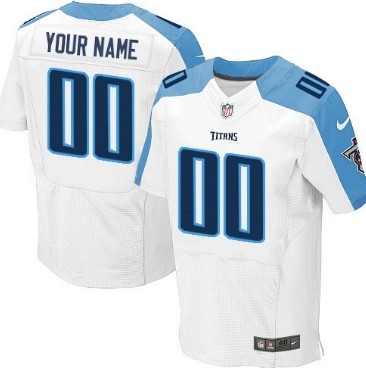 Mens Nike Tennessee Titans Customized White Elite Jersey