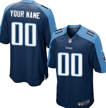 Mens Nike Tennessee Titans Customized Navy Blue Game Jersey