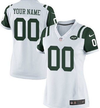 Womens Nike New York Jets Customized White Game Jersey