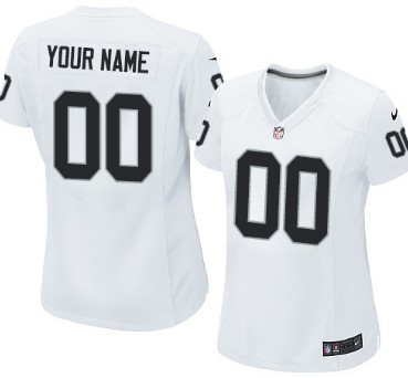 Womens Nike Oakland Raiders Customized White Game Jersey