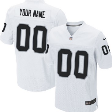 Mens Nike Oakland Raiders Customized White Elite Jersey