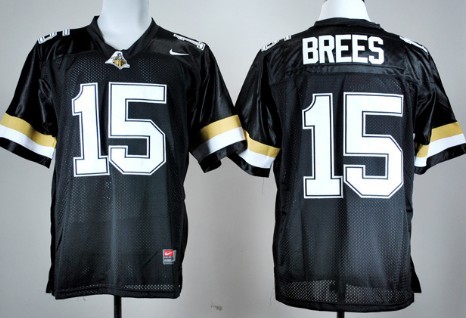 Mens Purdue Boilermakers #15 Drew Brees Nike Black Throwback Football Jersey