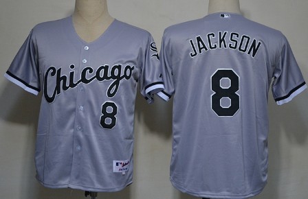 Men's Chicago White Sox #8 Bo Jackson Gray 1993 Throwback Jersey