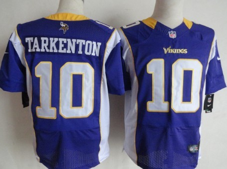 Nik Minnesota Vikings #10 Fran Tarkenton Purple Elite Jersey