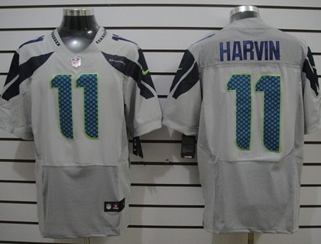 Nike Seattle Seahawks #11 Percy Harvin Gray Elite Jersey