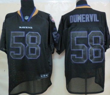Nik Baltimore Ravens #58 Elvis Dumervil Lights Out Black Elite Jersey