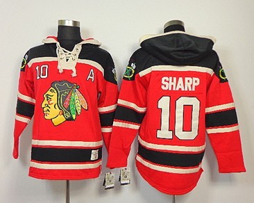 Chicago Blackhawks #10 Patrick Sharp Red Old Time Hockey hoodies