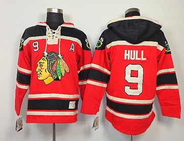 Chicago Blackhawks #9 Bobby Hull Red Old Time Hockey hoodies