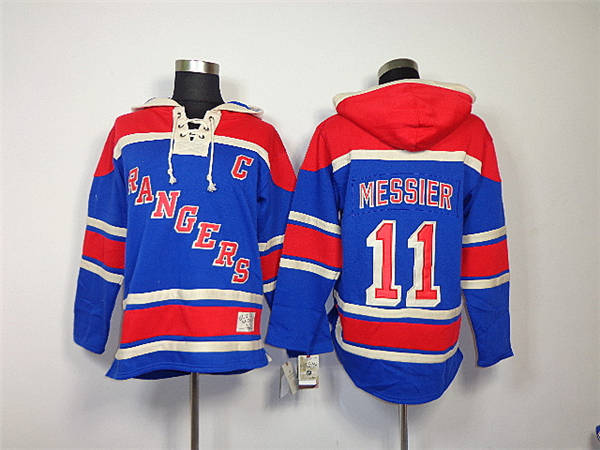 New York Rangers #11 Mark Messier Blue Old Time Hockey hoodies