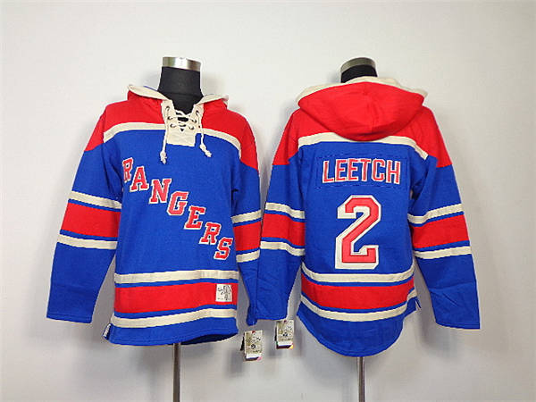 New York Rangers #2 Brian Leetch Blue Old Time Hockey hoodies