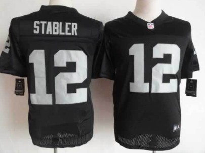 Nike Oakland Raiders #12 Ken Stabler Black Elite Jersey