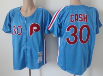 Philadelphia Phillies #30 Dave Cash Blue Throwback Jersey