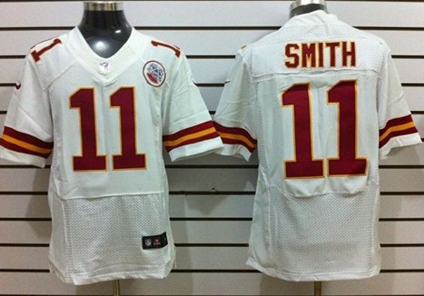 Men's Kansas City Chiefs #11 Alex Smith White Nik Elite Jersey