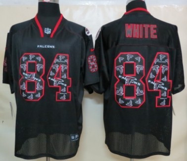 Men's Atlanta Falcons #84 Roddy White Nik Lights Out Black Ornamented Elite Jersey