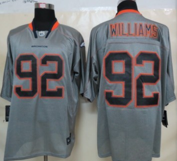 Nik Denver Broncos #92 Sylvester Williams Lights Out Gray Elite Jersey