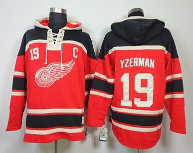 Detroit Red Wings #19 Steve Yzerman Red Old Time Hockey hoodies