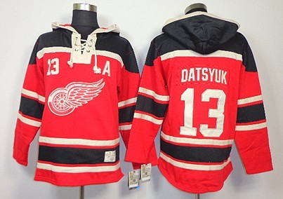 Detroit Red Wings #13 Pavel Datsyuk Red Old Time Hockey hoodies