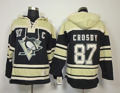 Pittsburgh Penguins #87 Sidney Crosby Black Old Time Hockey hoodies