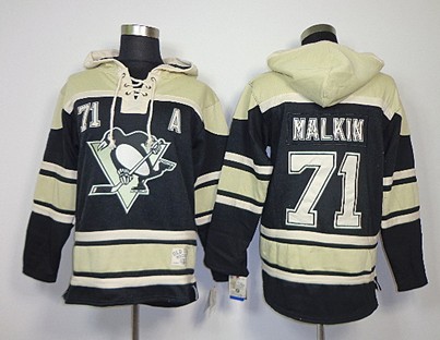 Pittsburgh Penguins #71 Evgeni Malkin Black Old Time Hockey hoodies