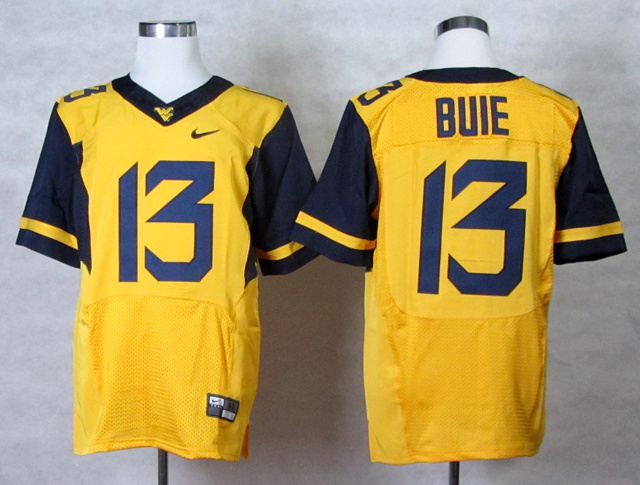 Nike West Virginia Mountaineers #13 Andrew Buie College Football Elite Jerseys - Gold