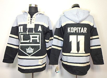 Los Angeles Kings #11 Anze Kopitar Black Old Time Hockey hoodies