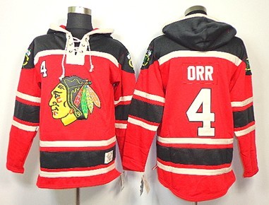 Chicago Blackhawks #4 Bobby Orr Red Old Time Hockey hoodies