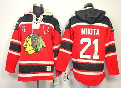 Chicago Blackhawks #21 Stan Mikita Red Old Time Hockey hoodies