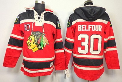 Chicago Blackhawks #30 Ed Belfour Red Old Time Hockey hoodies