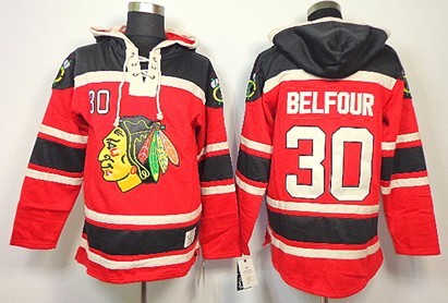 Chicago Blackhawks #30 Ed Belfour Red Old Time Hockey hoodies