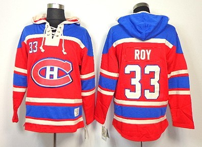 Montreal Canadiens #33 Patrick Roy Red Old Time Hockey hoodies