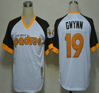 Men's San Diego Padres #19 Tony Gwynn 1978 White Throwback Jersey