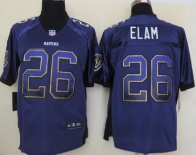 Men's Baltimore Ravens #26 Matt Elam 2013 Nik Drift Fashion Purple Elite Jersey