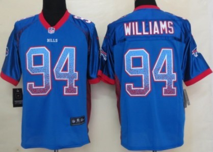 Men's Buffalo Bills #94 Mario Williams Nike Drift Fashion Blue Elite Jersey