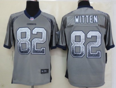 Men's Dallas Cowboys #82 Jason Witten 2013 Nike Drift Fashion Gray Elite Jersey