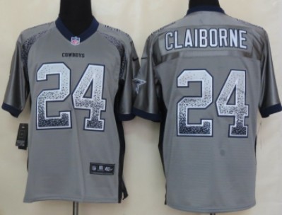 Men's Dallas Cowboys #24 Morris Claiborne 2013 Nike Drift Fashion Gray Elite Jersey