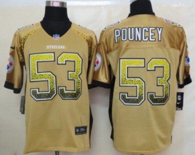 Men's Pittsburgh Steelers #53 Maurkice Pouncey 2013 Nik Drift Fashion Yellow Elite Jersey