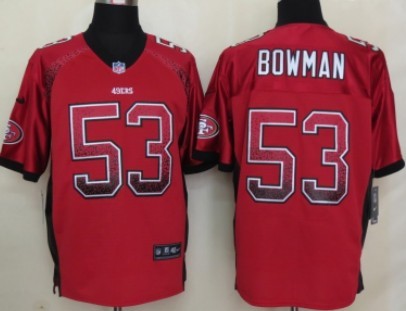 Men's San Francisco 49ers #53 Navorro Bowman 2013 Nik Drift Fashion Red Elite Jersey