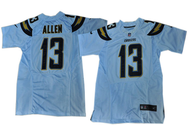 Men's Nik Elite Jersey San Diego Chargers #13 Keenan Allen White