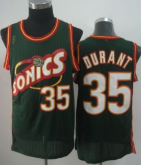 Men's Seattle Supersonics #35 Kevin Durant 1995-96 Green Swingman Jersey