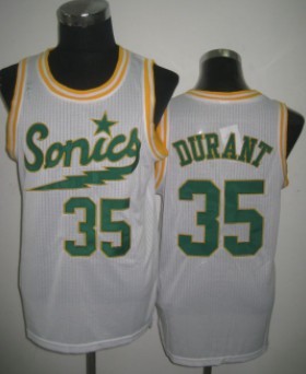 Men's Seattle Supersonics #35 Kevin Durant 2003-04 White Swingman Jersey