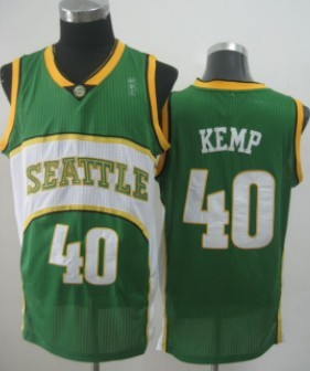 Men's Seattle Supersonics #40 Shawn Kemp 2007-08 Green Swingman Jersey