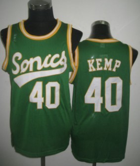 Men's Seattle Supersonics #40 Shawn Kemp 2003-04 Green Swingman Jersey