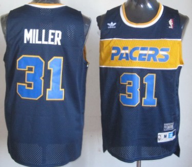 Men's Indiana Pacers #31 Reggie Miller Navy Blue Throwback Swingman Jersey